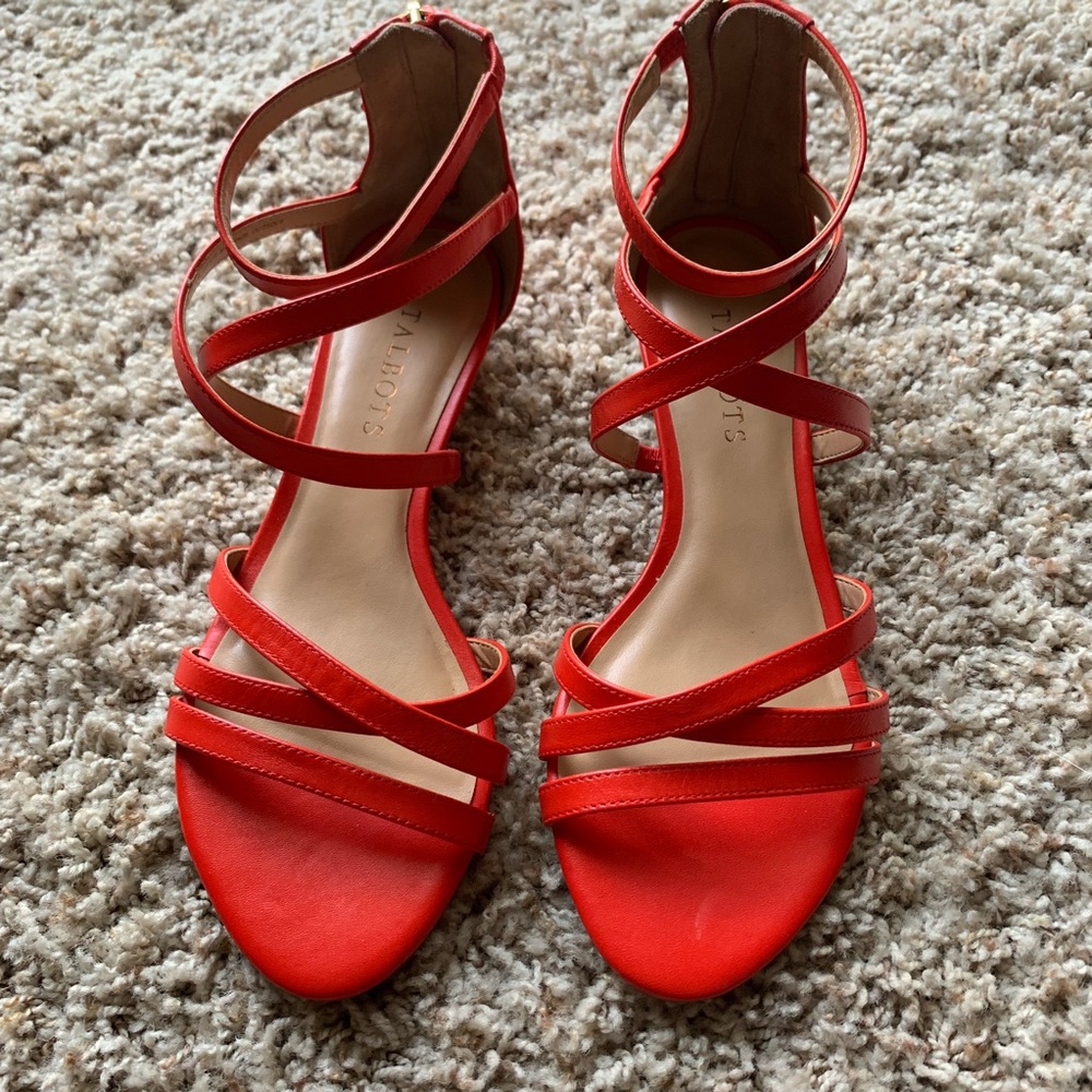 Gorgeous Red-Orange Talbots Sandals